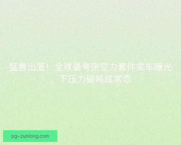 猛兽出笼！全球最夸张空力套件实车曝光，下压力破吨成常态